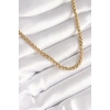 316L Çelik Gold Renk Burgu Zincir Model Kadın Kolye