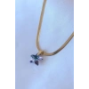 316L Çelik Gold Renk İtalyan Zincir Model Kristal Deniz Yıldız Model Kadın Kolye