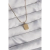 316L Çelik Gold Renk Kare Charm Model Kolye