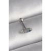 316L Çelik Gümüş Renk Mavi Zirkon Taşlı Tragus Piercing