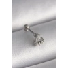 316L Çelik Gümüş Renk Üçgen Zirkon Taşlı Tragus Piercing