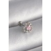 316L Çelik Gümüş Renk Zirkon Taşlı Kalp Tragus Piercing