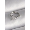 316L Çelik Gümüş Renk Zirkon Taşlı Kelebek Model Tragus Piercing