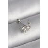 316L Çelik Gümüş Renk Zirkon Taşlı Kelebek Tragus Piercing