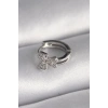 316L Çelik Gümüş Renk Zirkon Taşlı Kurdele Model Tragus Piercing
