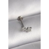 316L Çelik Gümüş Renk Zirkon Taşlı Yıldız Model Tragus Piercing