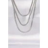 316L Çelik İtalyan Zincir Gümüş Renk Çoklu Kolye