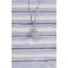 316L Çelik Zincir Gümüş Renk Zirkon Taşlı Kutup Yıldızı Kolye
