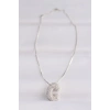 316L Çelik Zincirli Zirkon Taşlı C Harfli Silver Renk Bubble Kolye