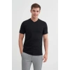 4624 Basıc V Yaka Erkek T-Shirt Siyah