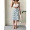 Desenli düğmeli etek s25800