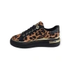 K732510 Yüksek Taban Leopar Desenli Kadın Sneaker Siyah Leopar
