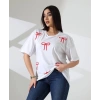 Kurdele Baskılı Kadın T-Shirt