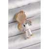 Pirinç Gold Renk Beyaz Mineli Doktor Model Kadın Broş