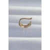Pirinç Gold Renk Zirkon Taş Kaplama Earcuff Küpe