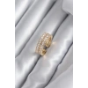 Pirinç Gold Renk Zirkon Taşlı Kadın Yüzük