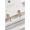 Pirinç Gold Renk Zirkon Taşlı Yılan Model Kadın Küpe
