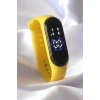 Sarı Renk Silikon Kordon Led Dokunmatik Saat