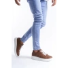 SLW151 Boost Bağcıklı Cilt Erkek Günlük Sneaker Ayakkabı CBT - Taba