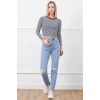 Yüksek bel yırtmaçlı mom jean pantolon