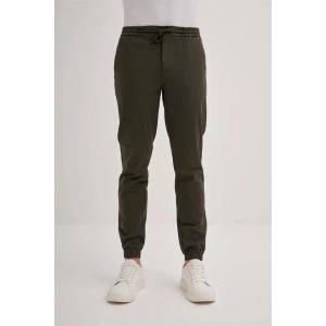 0004 Düğme Kapamalı Beli ve Paçası Lastikli Jogger Erkek Pantolon HAKİ