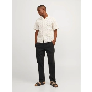 12248606 Relaxed Fıt Beli Lastikli Keten Jogger Erkek Pantolon Siyah