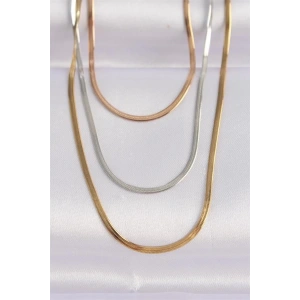 316L Çelik 3 Renkli İtalyan Zincir Çoklu Kolye