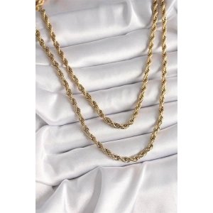 316L Çelik Gold Renk 1 Metre Burgu Zincir Kadın Kolye