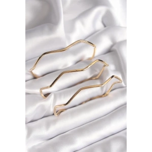 316L Çelik Gold Renk 65 mm Zikzak Model Ajda Bilezik
