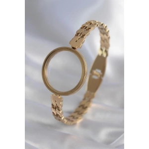 316L Çelik Gold Renk Arpa İşleme Açılabilir Fanus Model Kadın Kelepçe