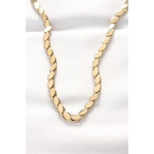 316L Çelik Gold Renk Arpa Tasarımlı Kolye