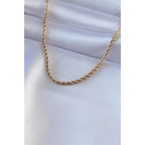 316L Çelik Gold Renk Burgu Model 45 cm Kadın Kolye
