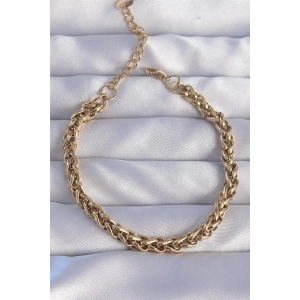 316L Çelik Gold Renk Burgu Zincir Bileklik