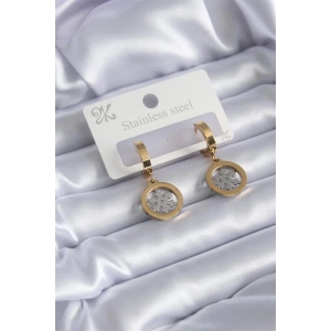 316L Çelik Gold Renk Kar Tanesi Model Kadın Küpe