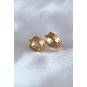 316L Çelik Gold Renk Sıkıştırmalı Erkek Küpe