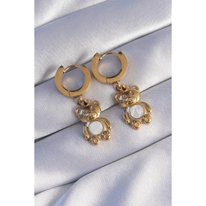 316L Çelik Gold Renk Teddy Model Küpe