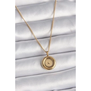 316L Çelik Gold Renk Zincir Gold Altın Model Kadın Kolye