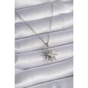 316L Çelik Gold Renk Zincir Güneş Figür Kadın Kolye