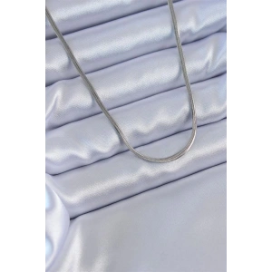316L Çelik Gümüş Renk İnce İtalyan Zincir Model 60 cm Kadın Kolye