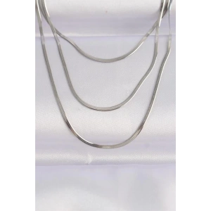 316L Çelik Gümüş Renk İtalyan Zincir Çoklu Kolye