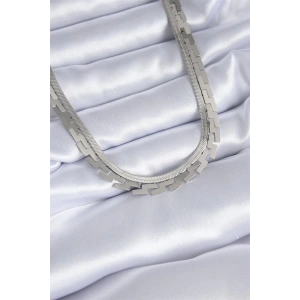 316L Çelik Gümüş Renk İtalyan Zincir Labirent Model Kadın Kolye