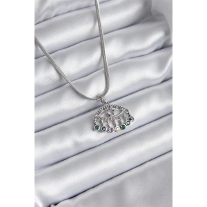 316L Çelik Gümüş Renk İtalyan Zincir Zirkon Taşlı Göz Figür Kadın Kolye