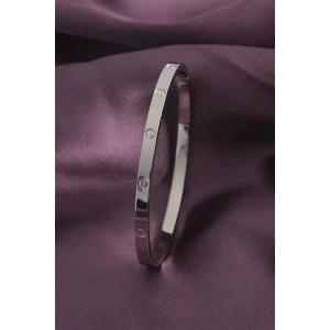 316L Çelik Gümüş Renk Kadın Kelepçe Bilezik