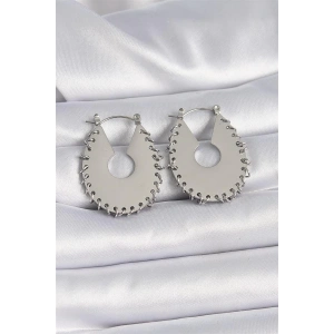 316L Çelik Gümüş Renk Kadın Küpe