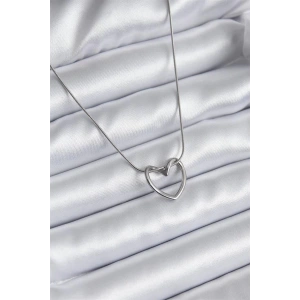 316L Çelik Gümüş Renk Kalp Model Kadın Kolye