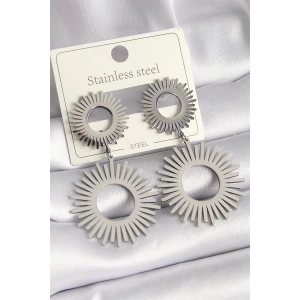 316L Çelik Gümüş Renk Sallantı Güneş Model Kadın Küpe