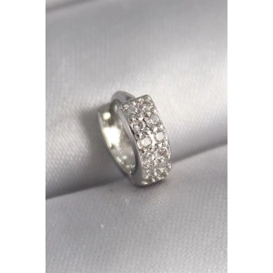 316L Çelik Gümüş Renk Zirkon Taşlı Tragus Piercing