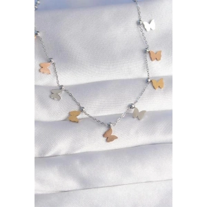 316L Çelik Renkli Minimal Kelebek Model Kolye