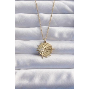 316L Çelik Zincir Gold Renk Zirkon Taşlı Star Model Kolye