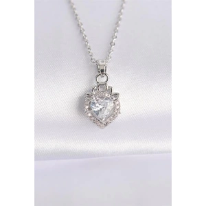 316L Çelik Zincir Gümüş Renk Zirkon Taşlı Rapunzel Kolye